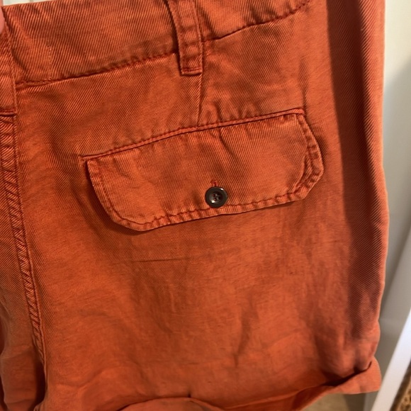 NWT Bella Dahl Sedona Rolled Cuff Utility Shorts Mid-Rise Relaxed Rust Orange 32 - Picture 4 of 5